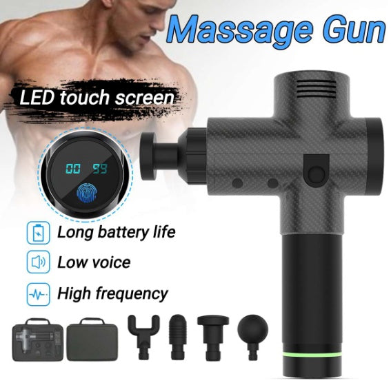 Body Muscle Massager Electric Vibrating Therapy Guns Carbon fiber Digital