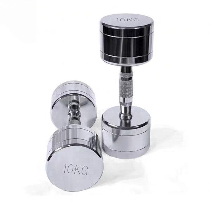 Pure Steel Home Fitness Electroplating Dumbbell Gym Equipment Silver