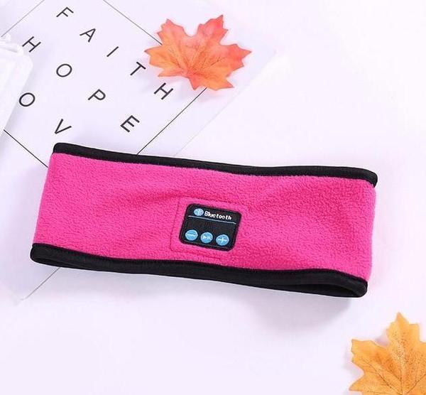 Wireless Bluetooth Headband Outdoor Fitness Yoga Headband Rose red