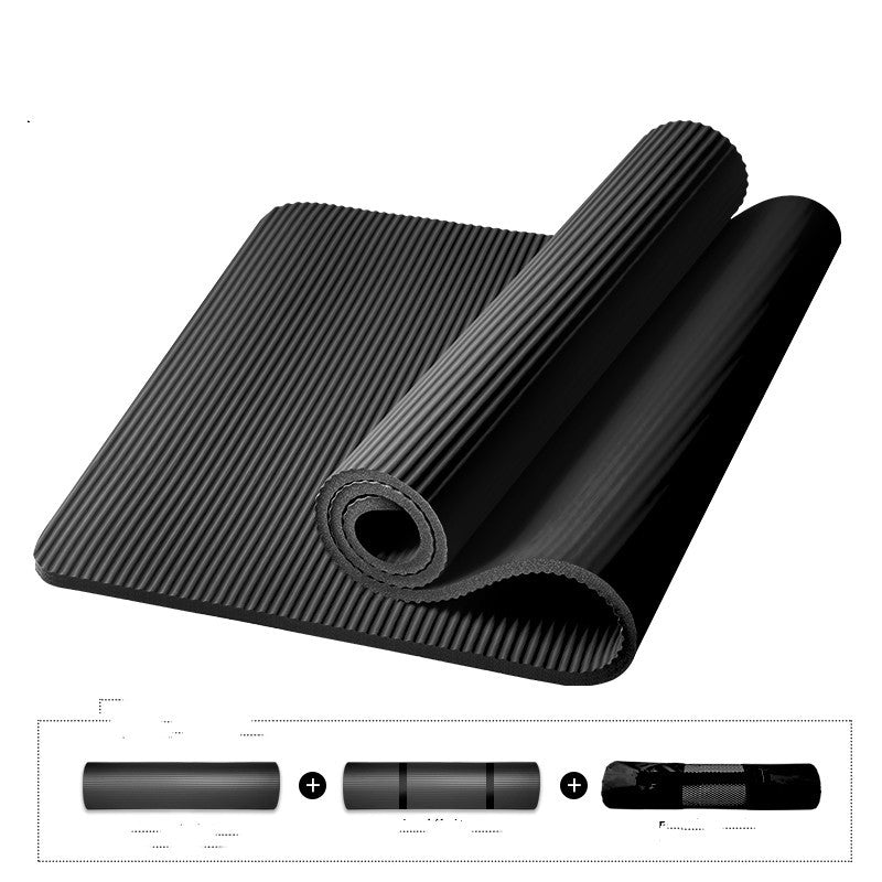 Yoga mat exercise 5black 185x90cm