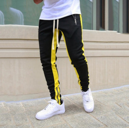 Mens Joggers Casual Pants Sweatpants Yellow