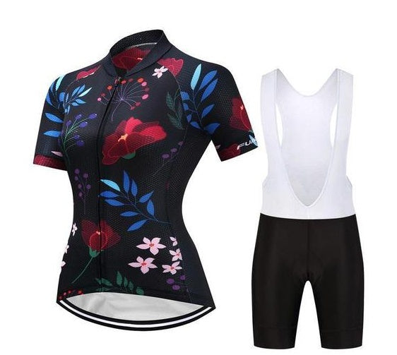 Cycling Kit - BlackFlower White strap