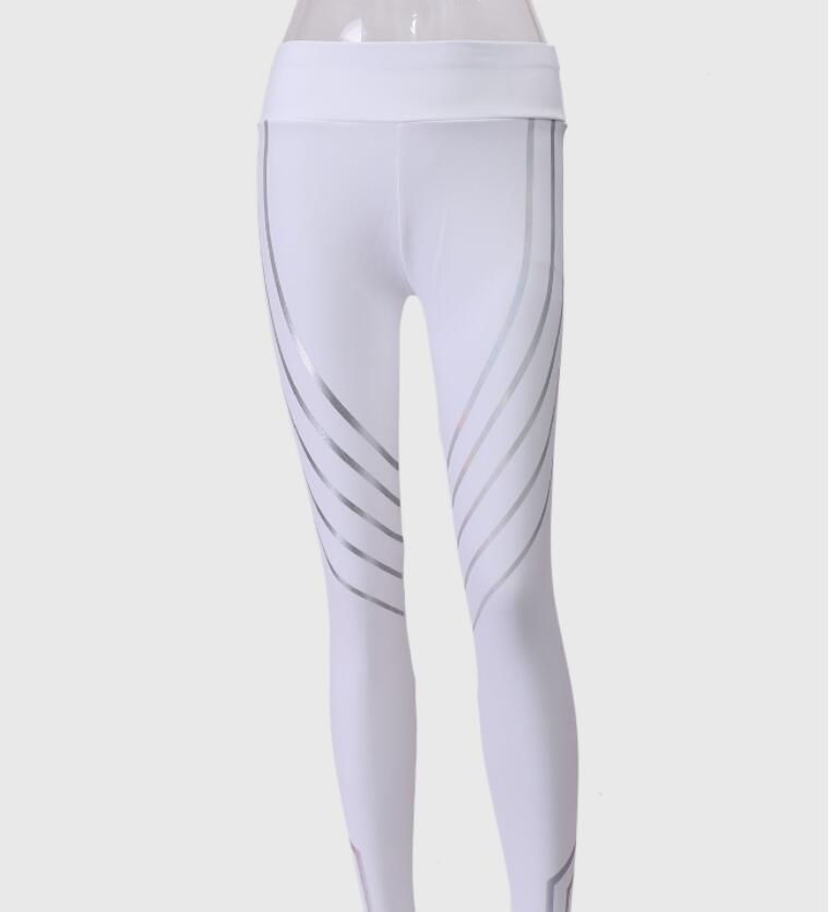 Fitness Yoga Pants Laser Printed Slimming Sports Leggings white