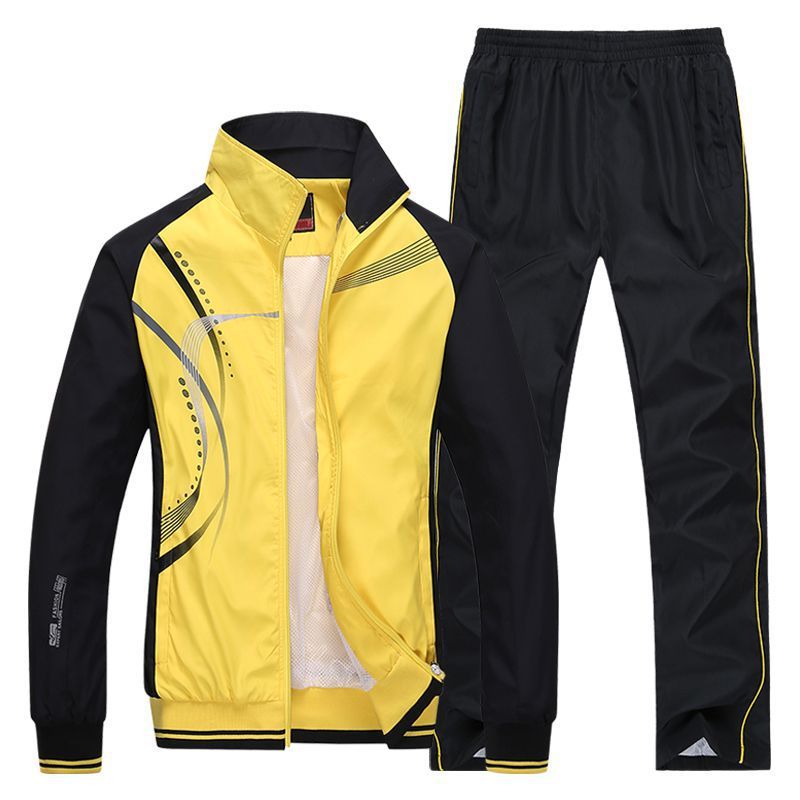 Spring And Autumn Couple Sports Suit Male And Female Student Casual Sportswear Yellow