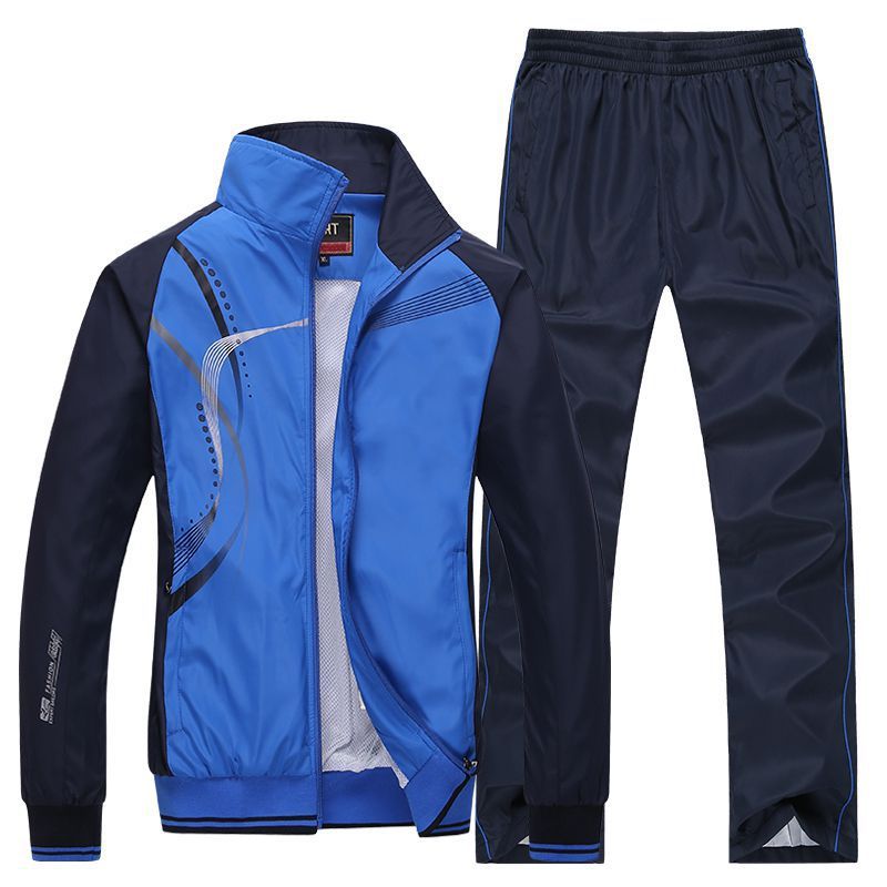 Spring And Autumn Couple Sports Suit Male And Female Student Casual Sportswear Blue