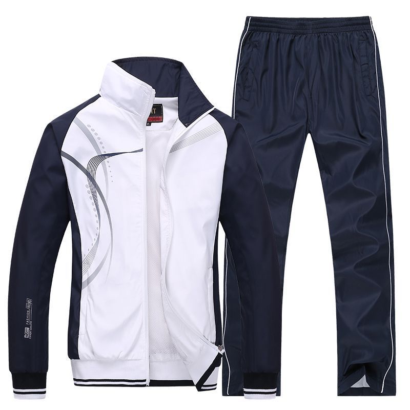 Spring And Autumn Couple Sports Suit Male And Female Student Casual Sportswear White