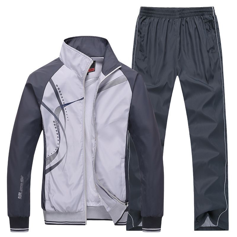 Spring And Autumn Couple Sports Suit Male And Female Student Casual Sportswear Grey