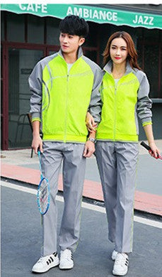 Spring And Autumn Couple Sports Suit Male And Female Student Casual Sportswear Green