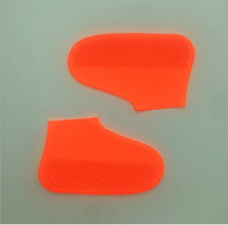 Men and women hiking slip wearable easy to carry silicone rain boots Orange L