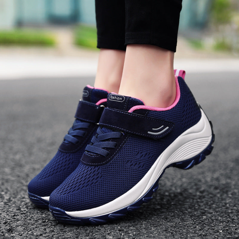 Running Shoes, Outdoor Key-step Sports Shoes, Thick-soled Height-increasing Shoes Blue