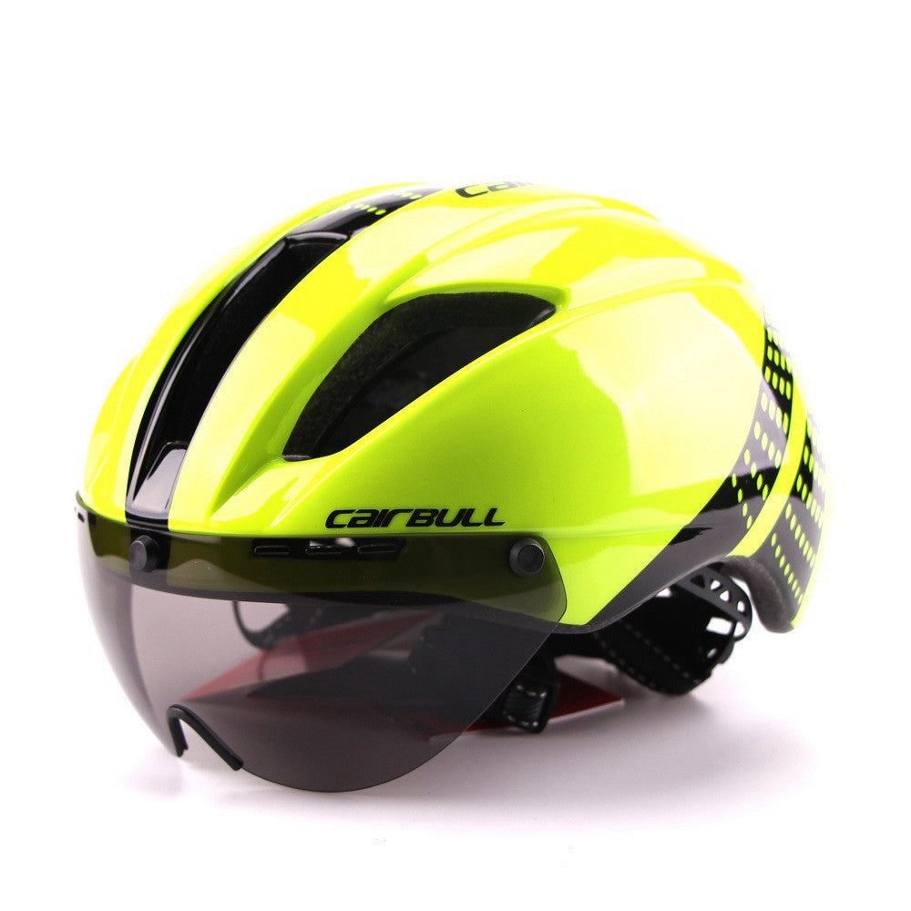 Bicycle Aero Helmet Cycling Helmet Road Mountain Integral Triathlon Bike Helmet Men Race Airo Time-Trial TT Bike Helmet Fluorescent yellow