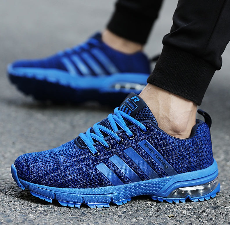 Best selling couple sports shoes breathable mesh outdoor men and women running shoes sports shoes fitness jogging shoes men Blue 8877