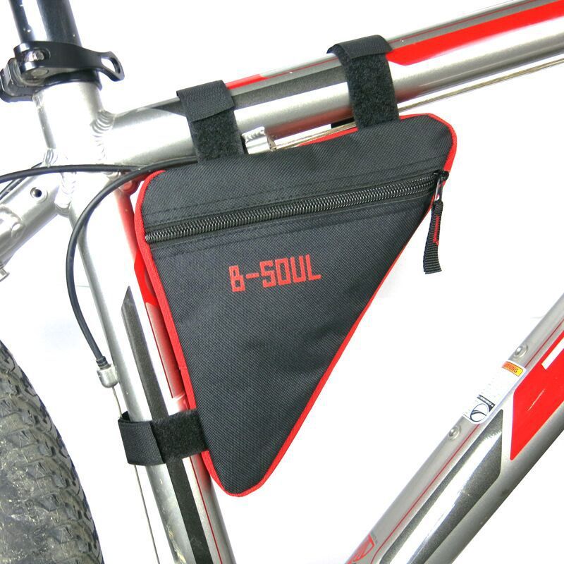 Saddle bag riding bicycle mountain bike bag triangle tool kit upper tube beam bag bicycle equipment accessories Red