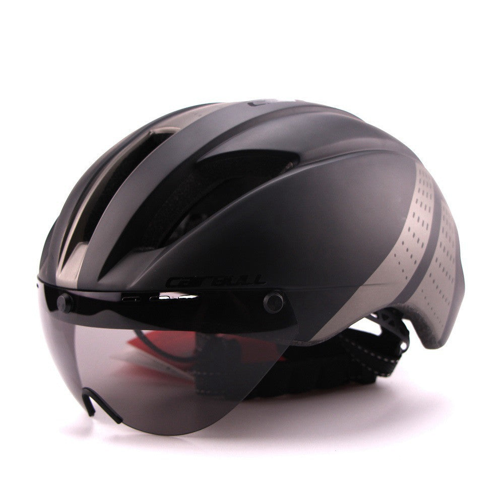 Bicycle Aero Helmet Cycling Helmet Road Mountain Integral Triathlon Bike Helmet Men Race Airo Time-Trial TT Bike Helmet Black ash