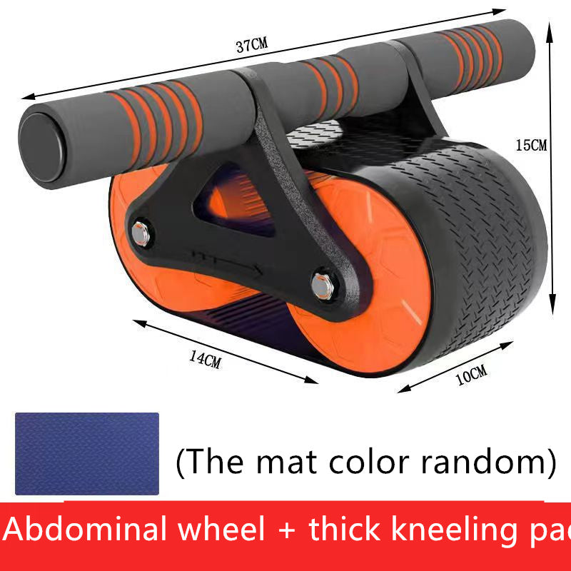 Double Wheel Abdominal Exerciser Women Men Automatic Rebound Ab Wheel Roller Waist Trainer Gym Sports Home Exercise Devices Orange