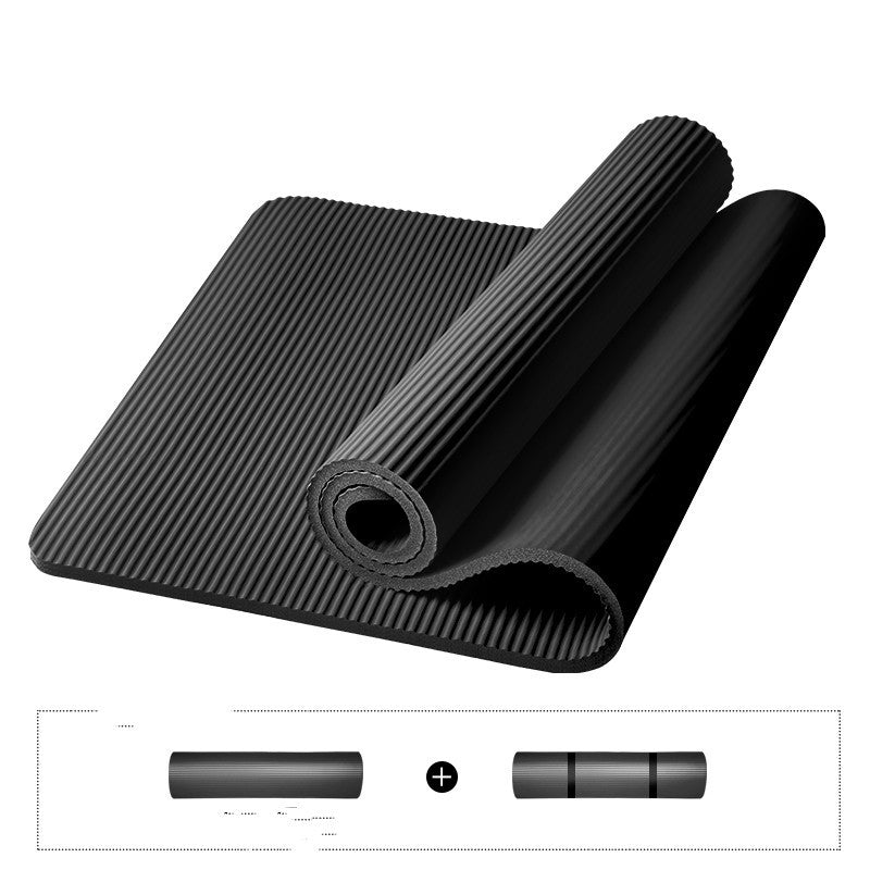 Yoga mat exercise 1black 185x61cm