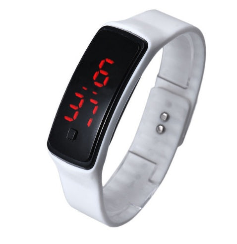 LED Bracelet Watch Thin Girl Men Sports Silicone Digital LED Wristwatches Women Watch Female Clock White