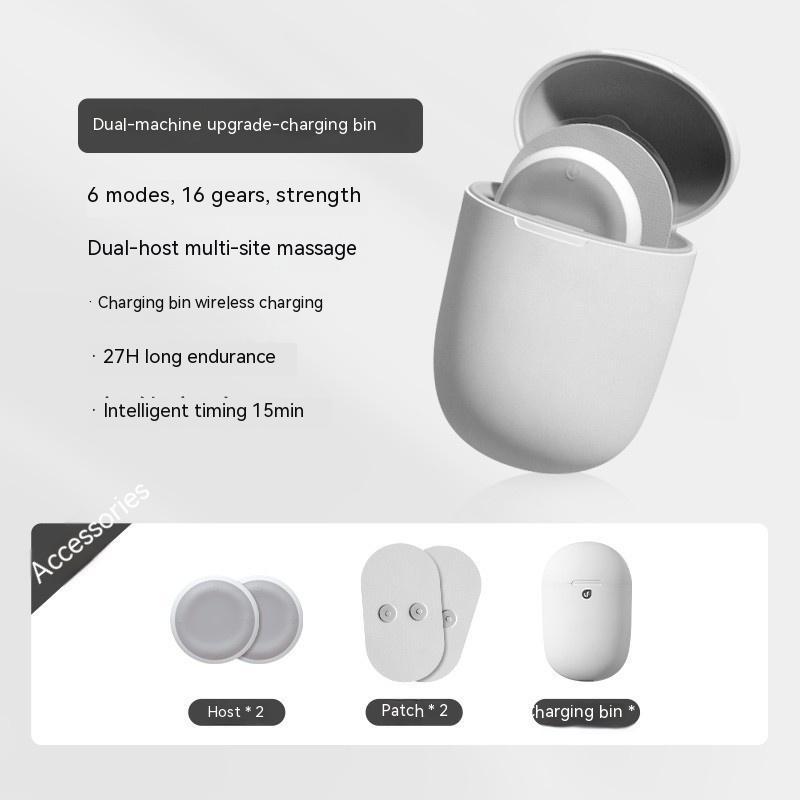 Pocket Massager Cervical Spine Massage Patch Low Frequency Pulse Portable Portable Household Shoulder Neck Massage Instrument White