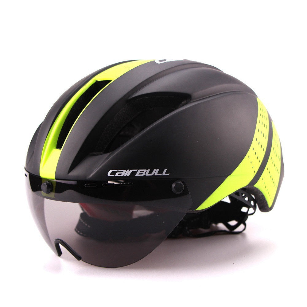 Bicycle Aero Helmet Cycling Helmet Road Mountain Integral Triathlon Bike Helmet Men Race Airo Time-Trial TT Bike Helmet Black green