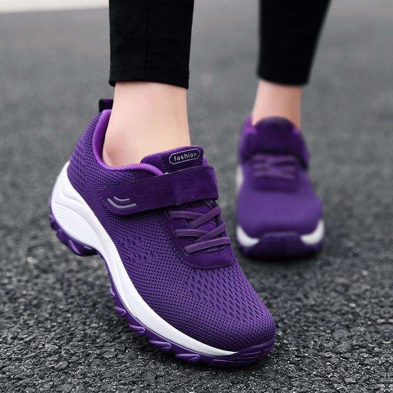 Running Shoes, Outdoor Key-step Sports Shoes, Thick-soled Height-increasing Shoes Purple