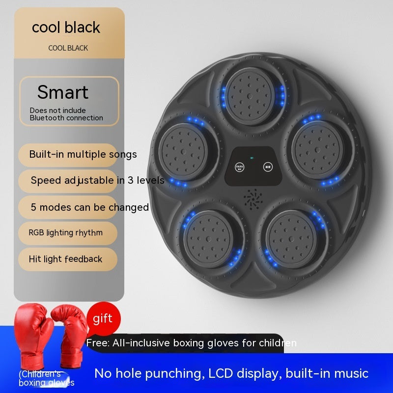 Children's Music Boxing Machine Blue Light Hitting Reaction Boxing Target Intelligent Electronic Wall Target Children's Gloves