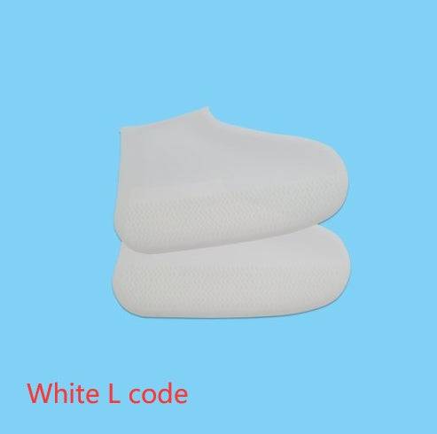 Men and women hiking slip wearable easy to carry silicone rain boots White L code L