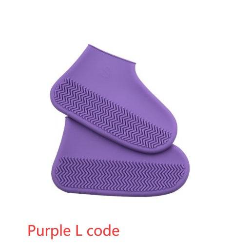 Men and women hiking slip wearable easy to carry silicone rain boots Purple L code M