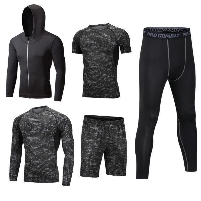 New 5-piece quick drying suit for leisure sports gym 4style