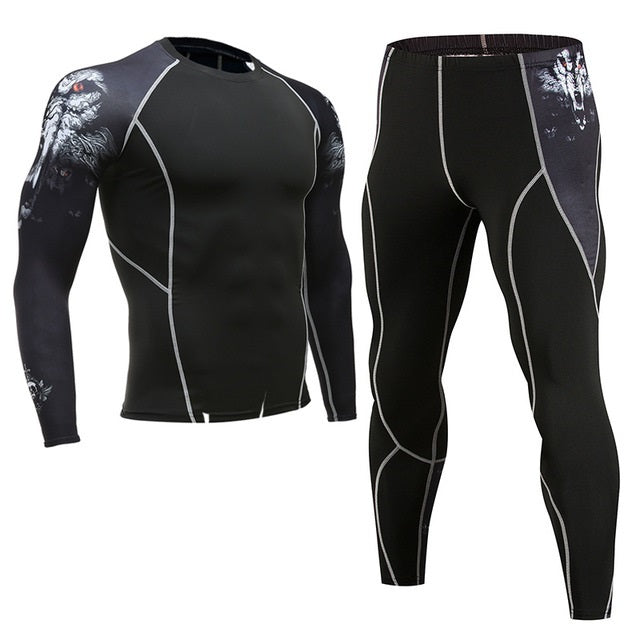 Sportswear quick-drying running suit Grey Q2 pcs