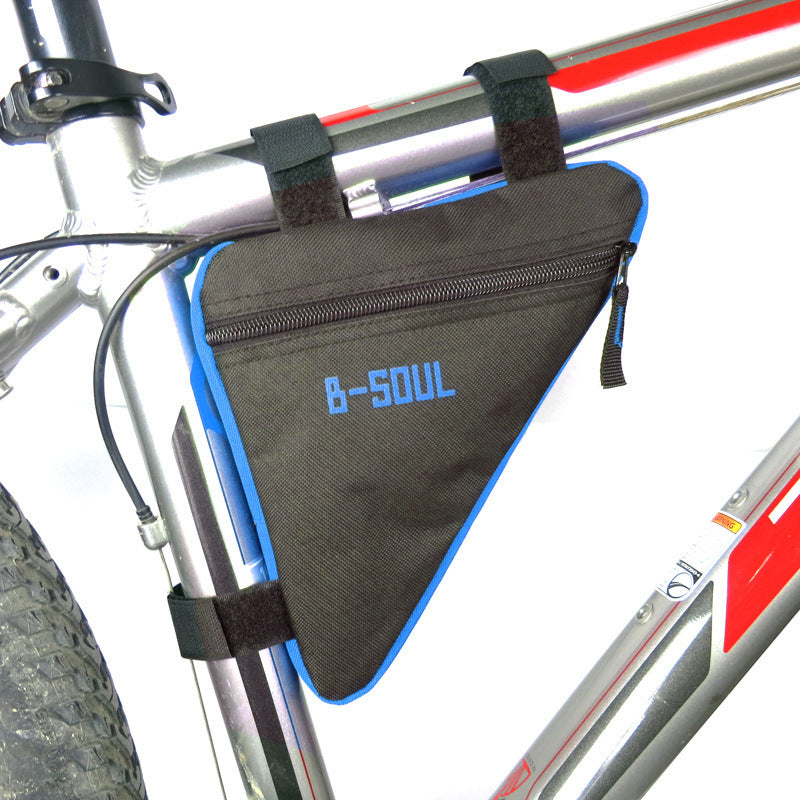 Saddle bag riding bicycle mountain bike bag triangle tool kit upper tube beam bag bicycle equipment accessories Blue