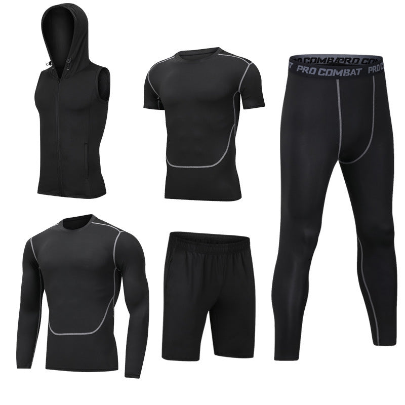 New 5-piece quick drying suit for leisure sports gym 2style