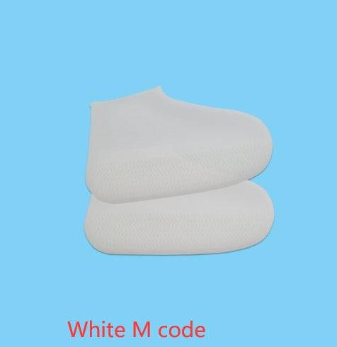 Men and women hiking slip wearable easy to carry silicone rain boots White M code M