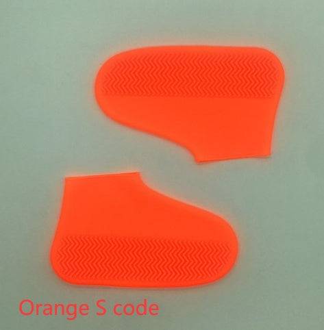 Men and women hiking slip wearable easy to carry silicone rain boots Orange S code S