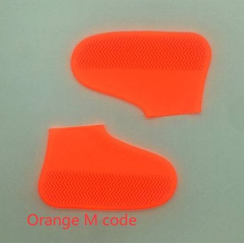 Men and women hiking slip wearable easy to carry silicone rain boots Orange M code M