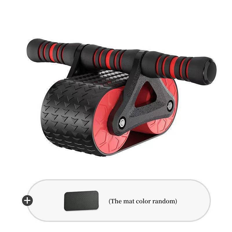 Double Wheel Abdominal Exerciser Women Men Automatic Rebound Ab Wheel Roller Waist Trainer Gym Sports Home Exercise Devices Red