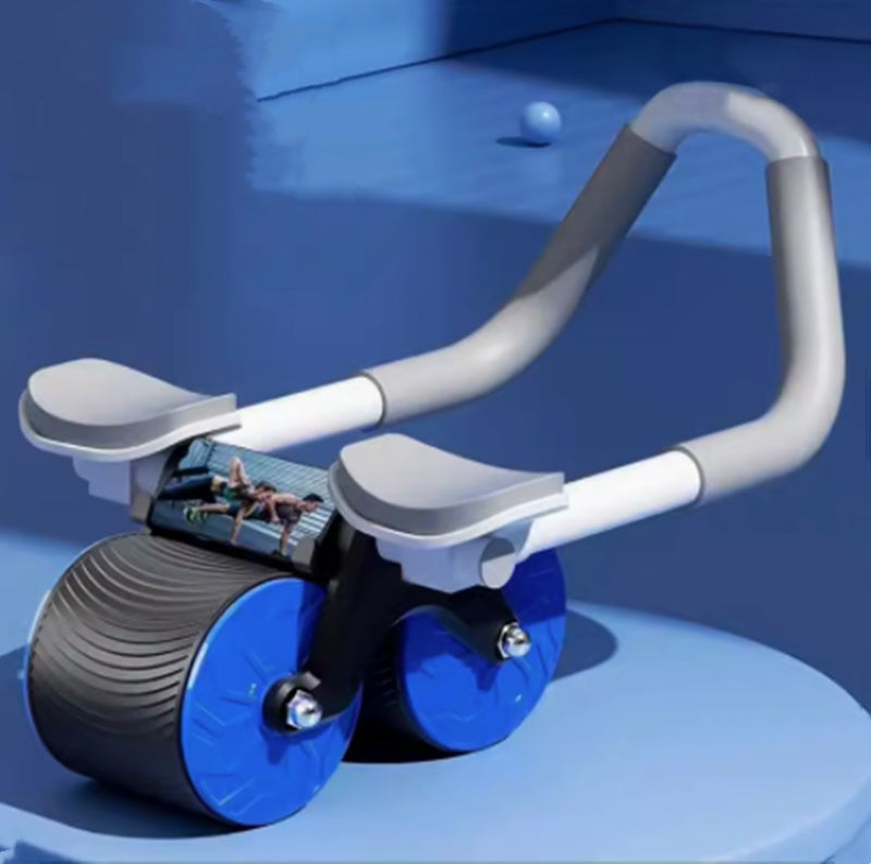 Beginner's Automatic Rebound Belly Wheel Fitness Equipment Blue